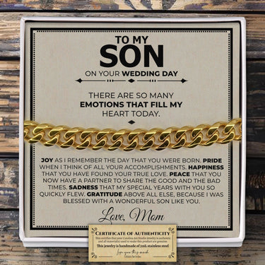 Son Wedding (Love Mom) Classic Cuban Bracelet - Love You This Much